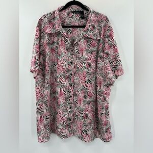 3For$20 Maggie Barnes Tropical Button Down Pink, Black, White size 4X (30/32)
